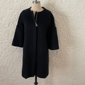 Celine Wool Cashmere Long Evening Coat in Black, Size 36 (US 4 / 6 Small) Jacket